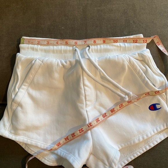 Champion White Cotton Drawstring Reverse Weave Shorts Size Small - Picture 8 of 10
